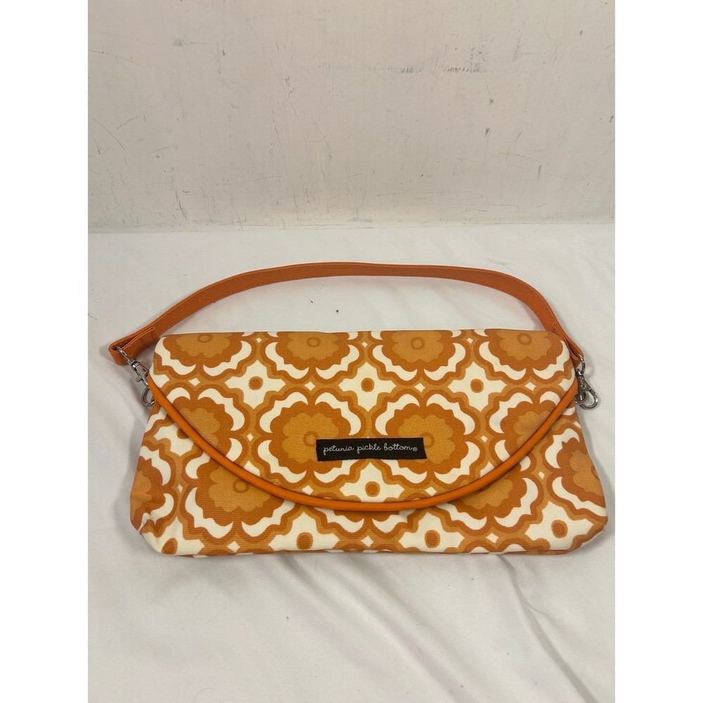 Petunia Pickle‎ Bottom Clutch Small Orange Floral Medallion Retro Shoulder Women